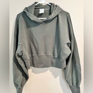 Aerie Green Women's Cropped Hoodie
